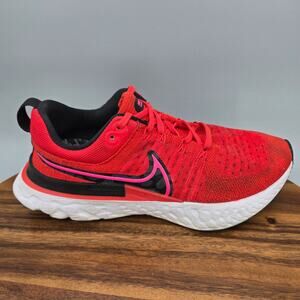 Nike Free RN Flyknit 2 Shoes Women's 7.5 Red Low Top Athletic Running Sneakers